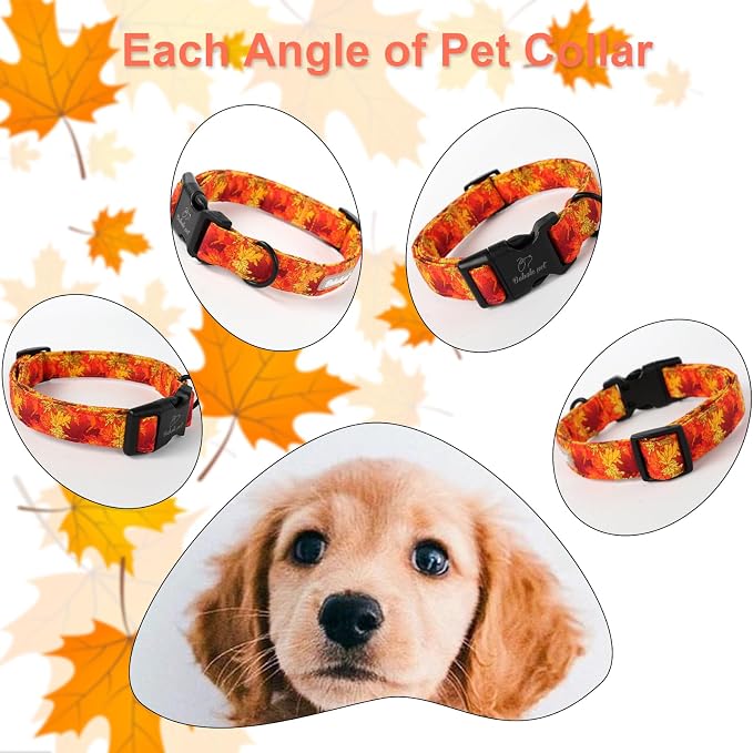 Fall Dog Collar, Soft Adjustable Cotton Holiday Dog Collars - Image 5