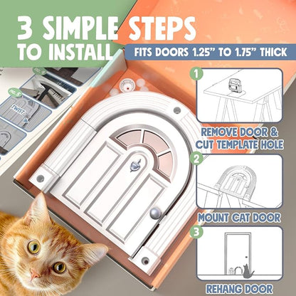 Purrfect Portal Meow Manor® Cat Door Interior Door - Image 4