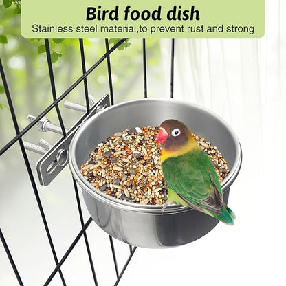 Tfwadmx 2 Pcs Bird Feeding Dish Cups, Parrot Food Bowl Clamp Holder Coop Cup - Image 4
