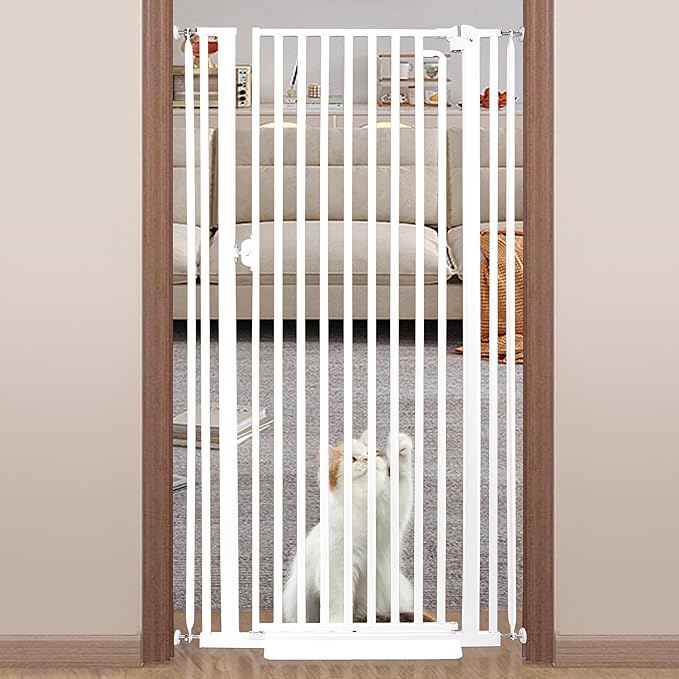 71“ Extra Tall Cat Gate for Doorway：29.4-33.4” Wide Pet Gate, Auto Close/One by Mudanku