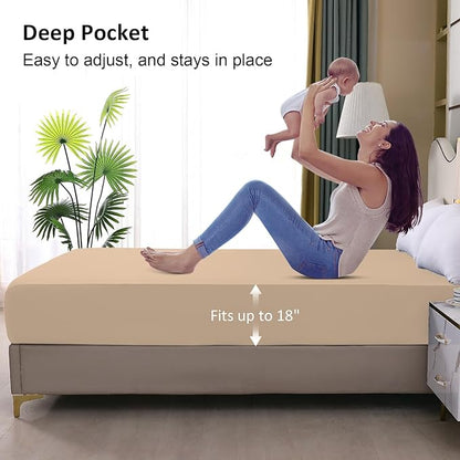 Waterproof Mattress Protector Queen, Fitted Sheet Style Breathable Mattress - Image 4