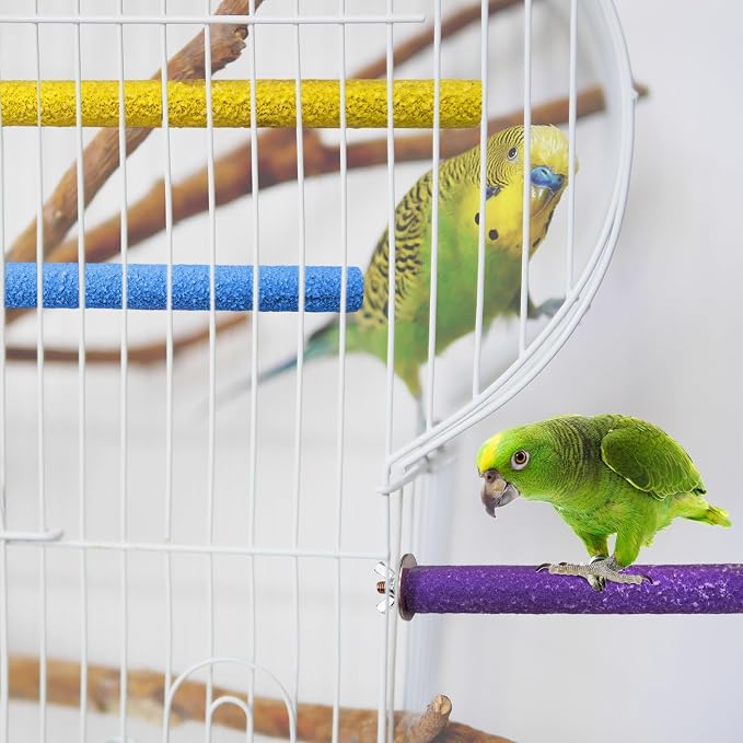 PIVBY Wood Bird Cage Perch Colorful Parrot Stand Toy Platform Paw Grinding Stick - Image 7