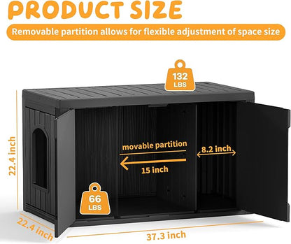 Cat Litter Box Enclosure, Indoor Outdoor Cat House - Image 4