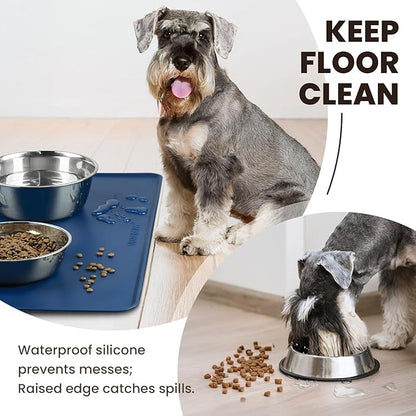 VIVAGLORY Dog Food Mat Flexmat Dog Bowl Mat, Placemat Food Tray - Image 2