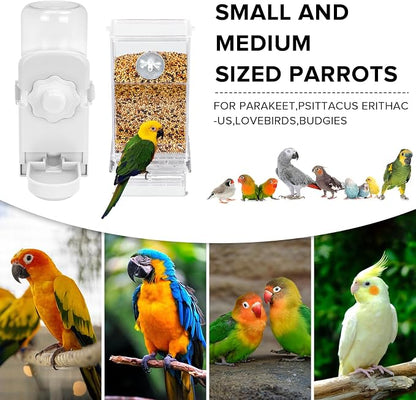 No Mess Bird Feeder Water Dispenser Set, Parakeet Cage Accessories, Bird Feeder - Image 4