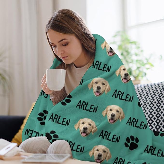 Personalized Paw Print Dog Blanket - Image 4