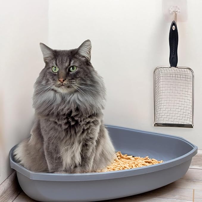 Cat Litter Scooper with Holder, Sturdy Litter Cleaner Corner Shovel, Stainless - Image 6
