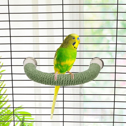 Hypeety Bird Perches Parrot U Shape Natural Wood Hemp Rope Stand Perch Bird - Image 6