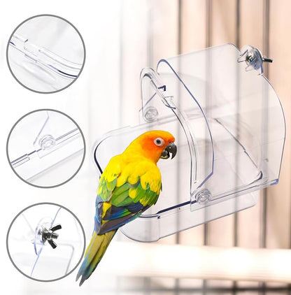 Bird Bath for Cage Transparent Bird Bathtub Hanging Portable Shower Pool - Image 5