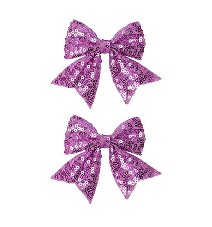 3-inch Sequined Bow Hair Clips For Baby Girls, Kids and Young Women Birthday by Koolgil