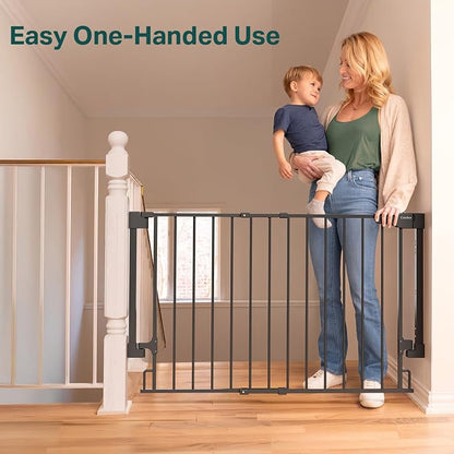 Cumbor 29.2–43" Baby Gate for Stairs, Wall-Mounted, Expandable No Bottom Bar - Image 8