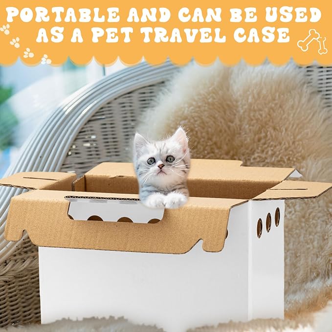 Tenceur 20 Pack Cardboard Pet Carrier Disposable Small Animal Carrier White - Image 5