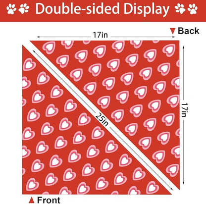 Valentine's Day Dog Bandana, 2 Pack Adjustable Holiday Party Birthday Pets - Image 4