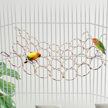 Wontee Bird Rope Climbing Ladder Parrot Hanging Swing Perch - Image 3