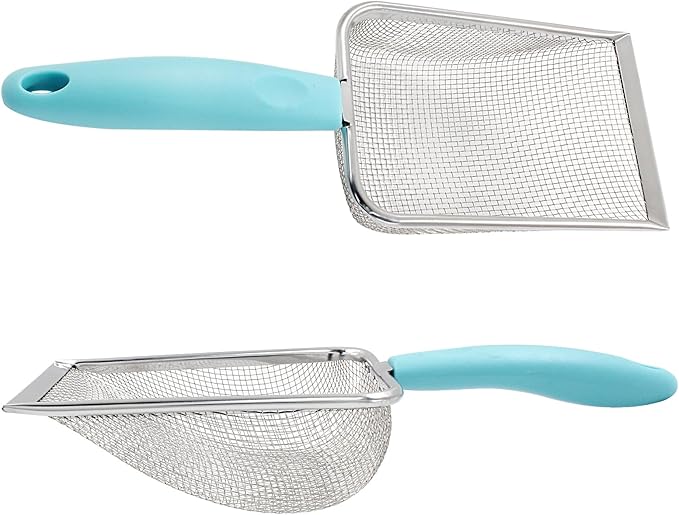 Hordion Cat Litter Scoop Stainless Steel Mesh Scooper, 2mm Mesh Non-Stick - Image 5