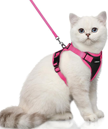 rabbitgoo Cat Harness and Leash Set, Escape Proof Soft Adjustable Vest Harnesses by rabbitgoo