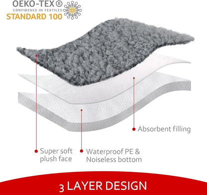Dog Bed Covers Soft Plush Replacement Washable, Waterproof Pet Bed Liner Grey - Image 3