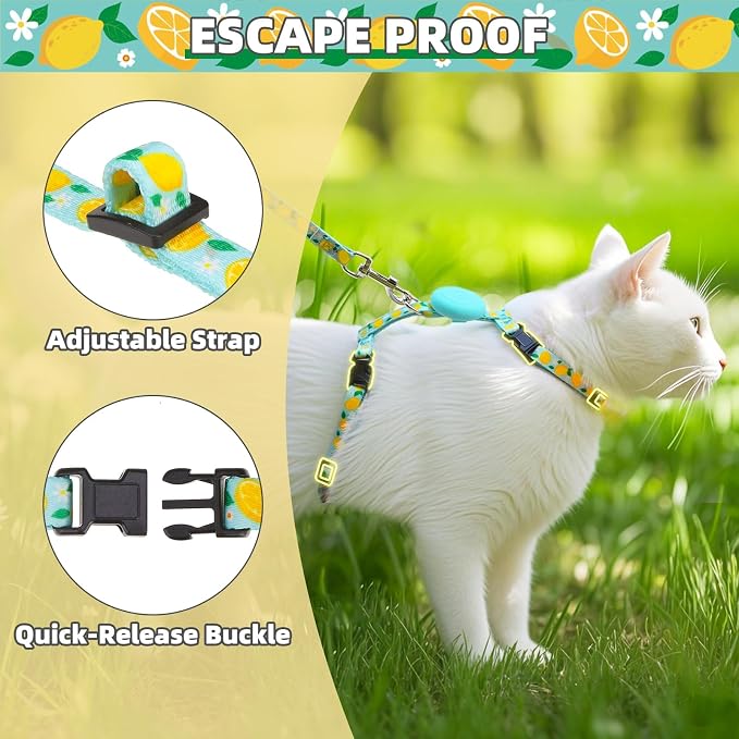 PUPTECK Adjustable Cat Harness and Leash Set Escape Proof Kitten Strap Collar - Image 2