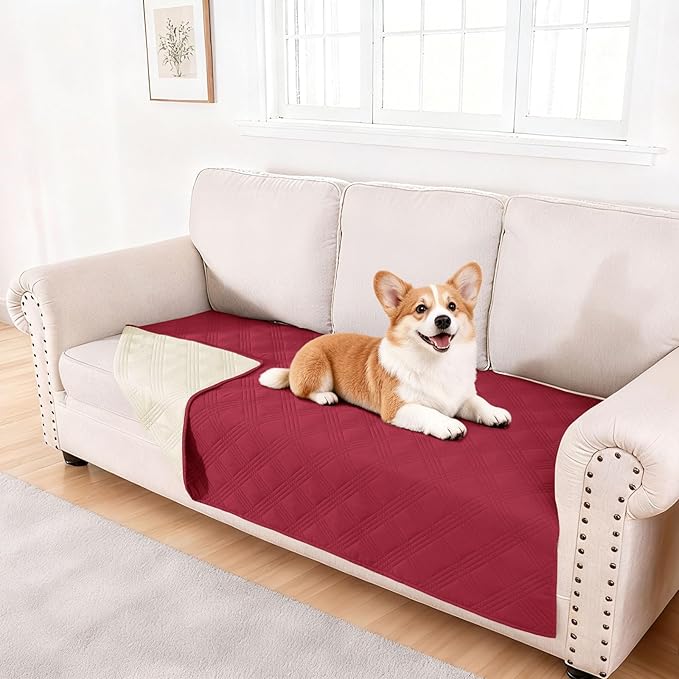 hyha Waterproof Dog Blanket, Reversible Pet Bed Blanket, Soft Sofa Couch Cover by hyha