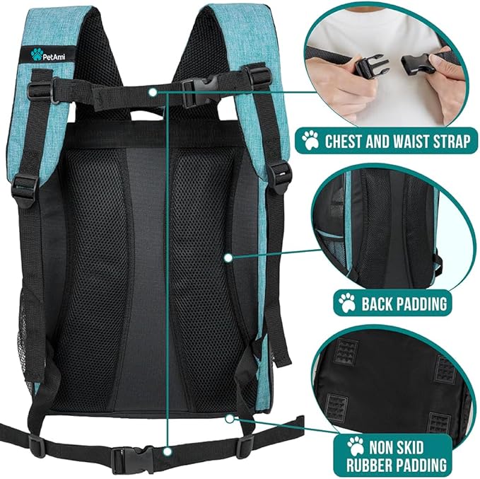 PetAmi Dog Backpack Carrier for Small Large Cat, Ventilated Pet Hiking Backpack - Image 5