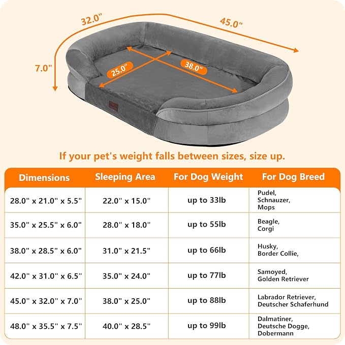 Dwanton Orthopedic Dog Bed for Extra Large Dogs - Image 4