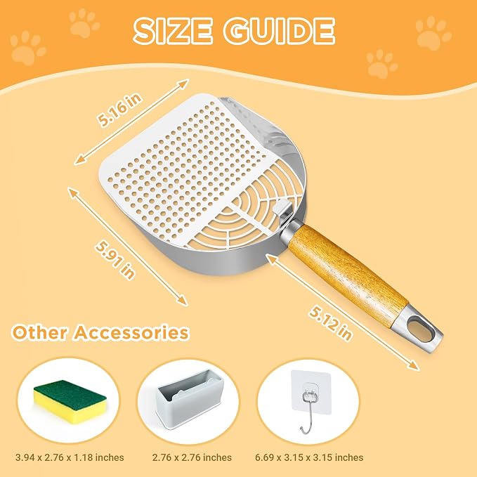 Stainless Steel Litter Scoop, Kitty Litter Scooper, Metal Cat Litter Scoop - Image 2