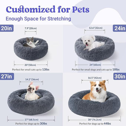 rabbitgoo Dog Bed for Small, 24 inches Machine Washable, Fluffy Donut Pet Bed - Image 5