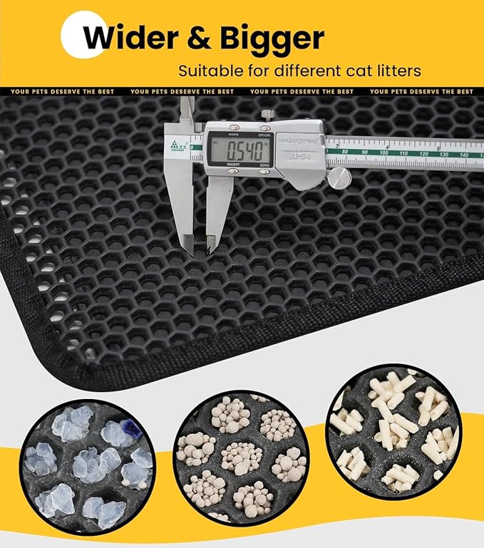 Cat Litter Mat Litter Box Mat, EVA Honeycomb Double Layer Design, Urine & - Image 3