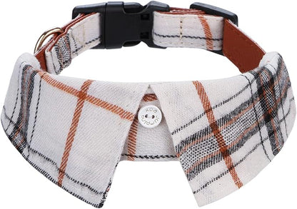 Faleela Cotton Plaid Shirt Style Dog Collar Soft Cute, Boy Dog Collar by Faleela