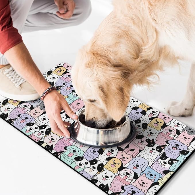 Pet Feeding Mat for Floors Waterproof Dog Mat for Food and Water Absorbent - Image 7
