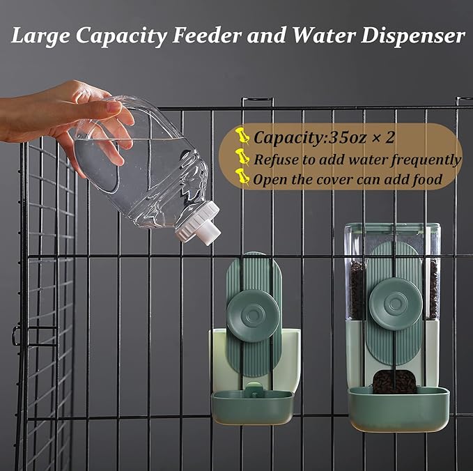 Kenond 35oz Hanging Automatic Pet Food Water Dispenser, Auto Gravity Pet Feeder - Image 3