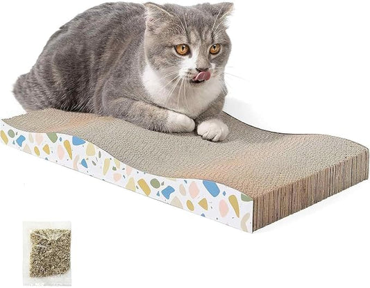 Cat Scratcher, Curved Scratch Pad, Durable Corrugated Cardboard Scratching Board - Image 2