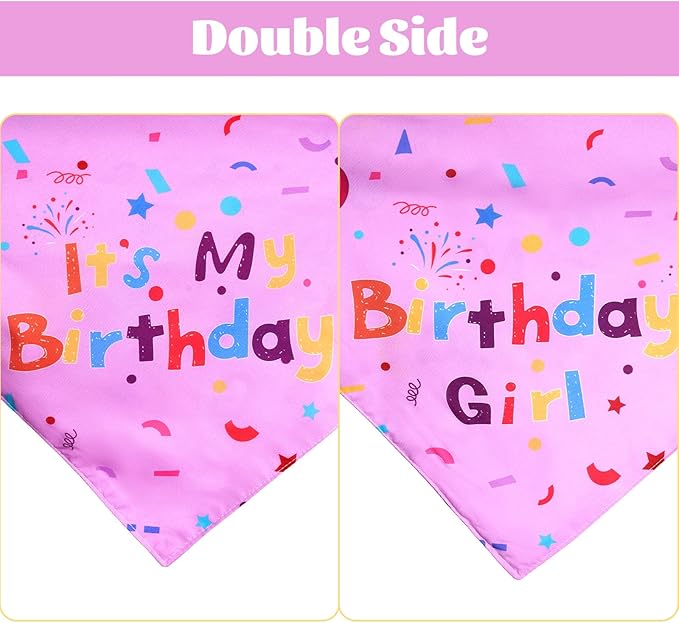 hoyuwak Dog Birthday Party Supplies Girl Boy Dog Birthday Bandana Bow Hat - Image 3