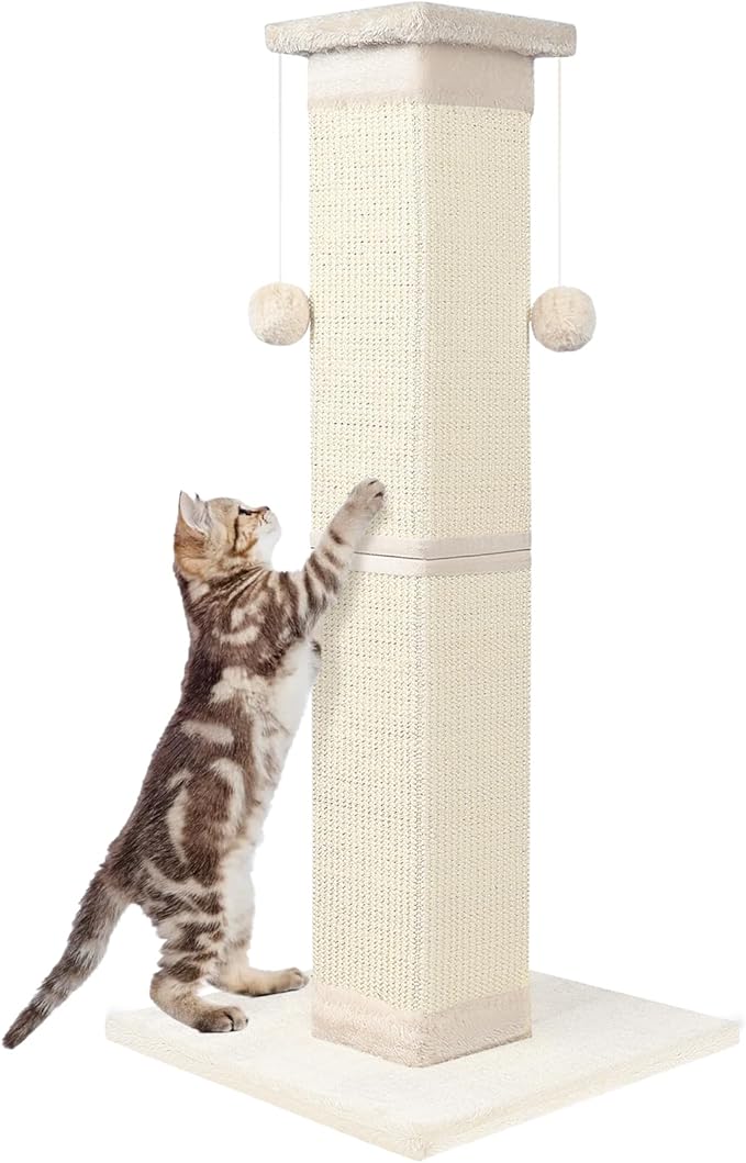 Cat Scratching Post 33 Inch Nature Sisal Cat Scratch Post by SOCATER