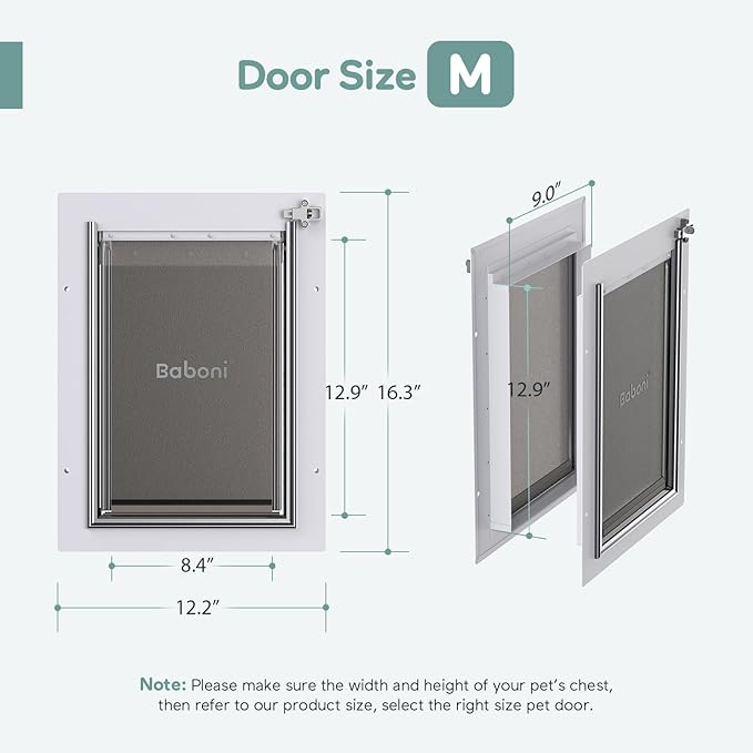Baboni 3-Flaps Pet Door for Interior and Exterior Doors, Steel Frame and - Image 5
