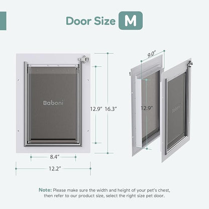Baboni 3-Flaps Pet Door for Interior and Exterior Doors, Steel Frame and - Image 5