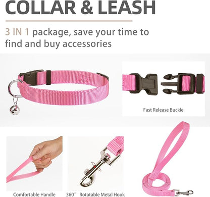 PUPTECK Adjustable Dog Harness Collar and Leash Set Step in No Pull Pet Harness - Image 4