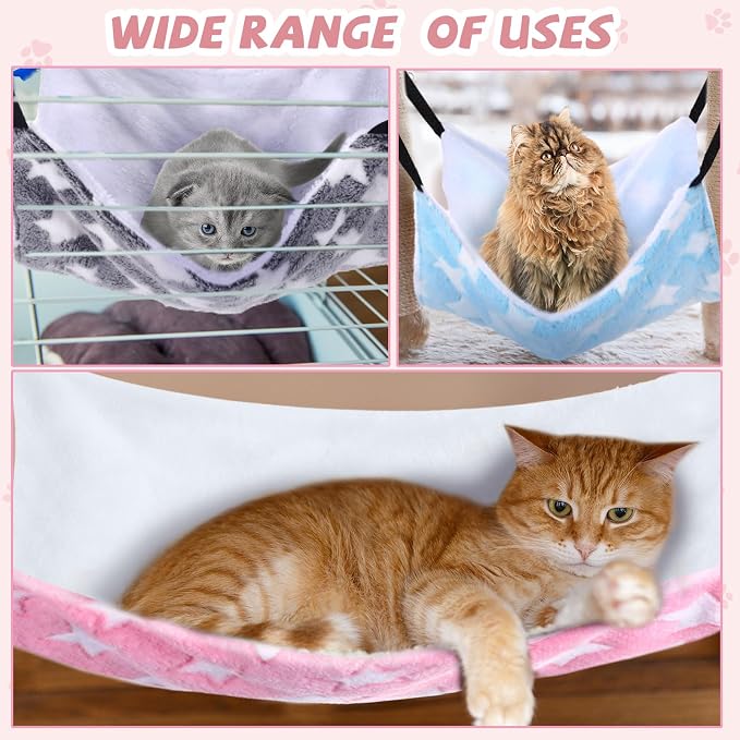 Geelin 4 Pcs Cat Hammock for Cage Hanging Soft Pet Hammock Bed - Image 4