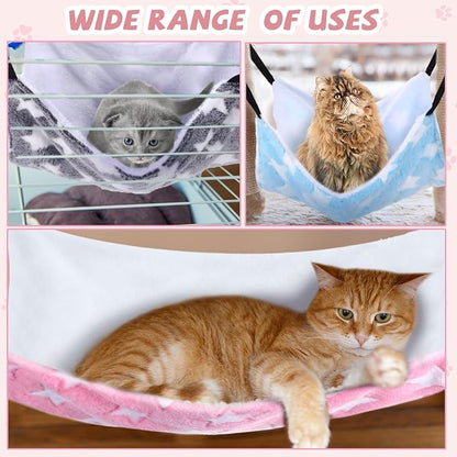Geelin 4 Pcs Cat Hammock for Cage Hanging Soft Pet Hammock Bed - Image 4