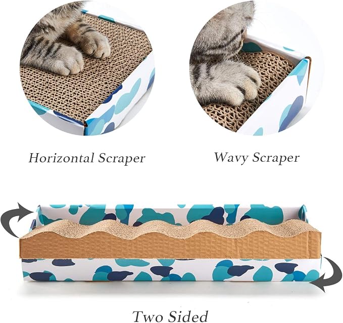 PEEKAB Cat Scratcher Cardboard Reversible Cat cat Scratch Pad Kitty Corrugated - Image 2