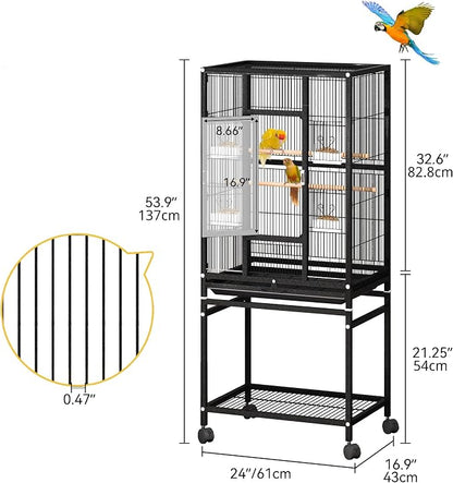 DWVO 53.9-Inch Metal Bird Cage: Large Parrot Cages - Image 3