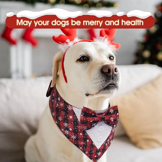 FUAMEY Dog Tuxedo Christmas for Small Dogs, Dog Formal Suit Dogs Attire Pet Bow - Image 5