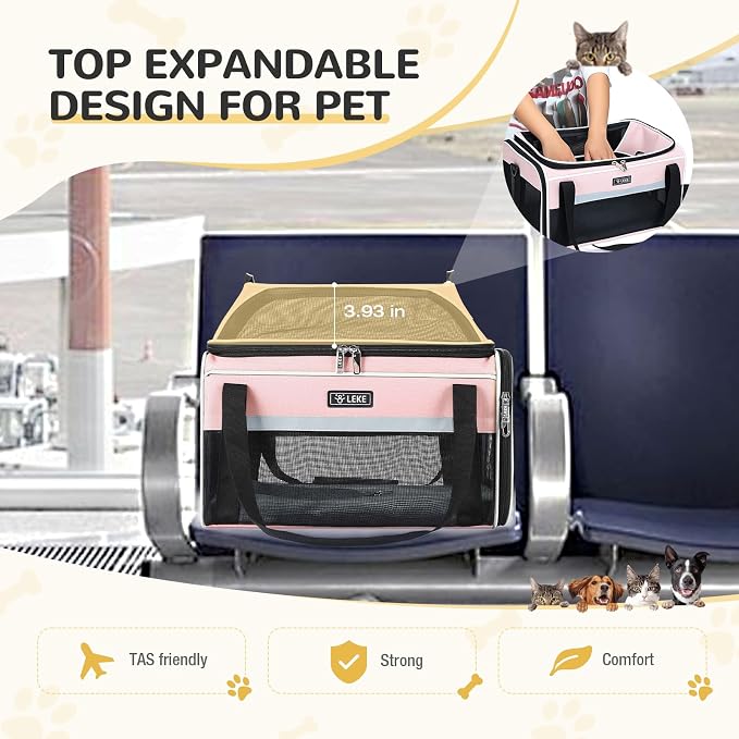 Lekereise Top-Expandable Pet Carrier 18x13x9.5 Inch Southwest Frontier Airline - Image 5