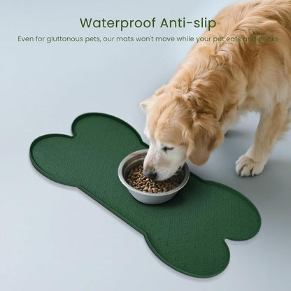Dog Food Mat Anti-Slip Silicone Dog Bowl Mat Thicker Pet Placemat Waterproof - Image 3