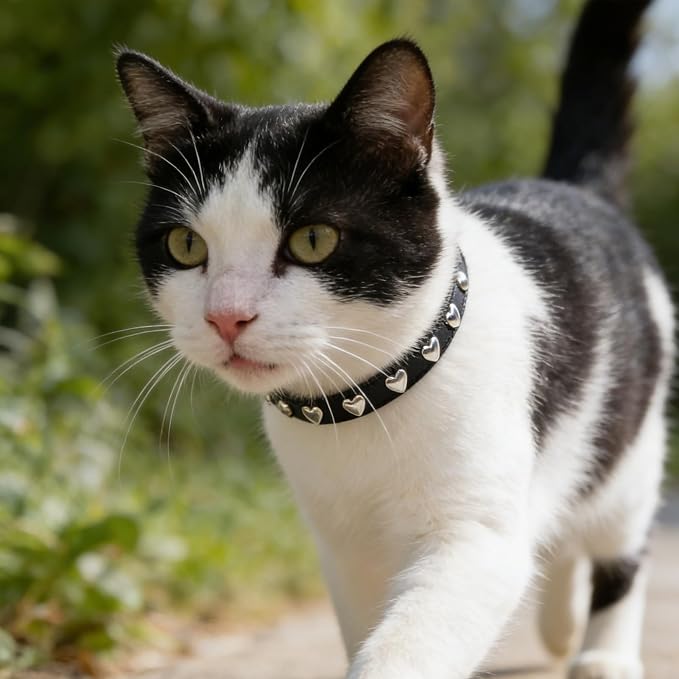 EXPAWLORER Leather Cat Collar for Girl Boy- Adjustable Pet Collar - Image 7