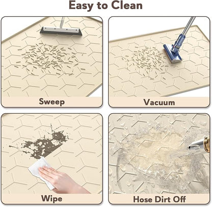 Silicone Cat Litter Trapping Mat, Large Waterproof 34" X 22" Cat Litter Box Mat - Image 4