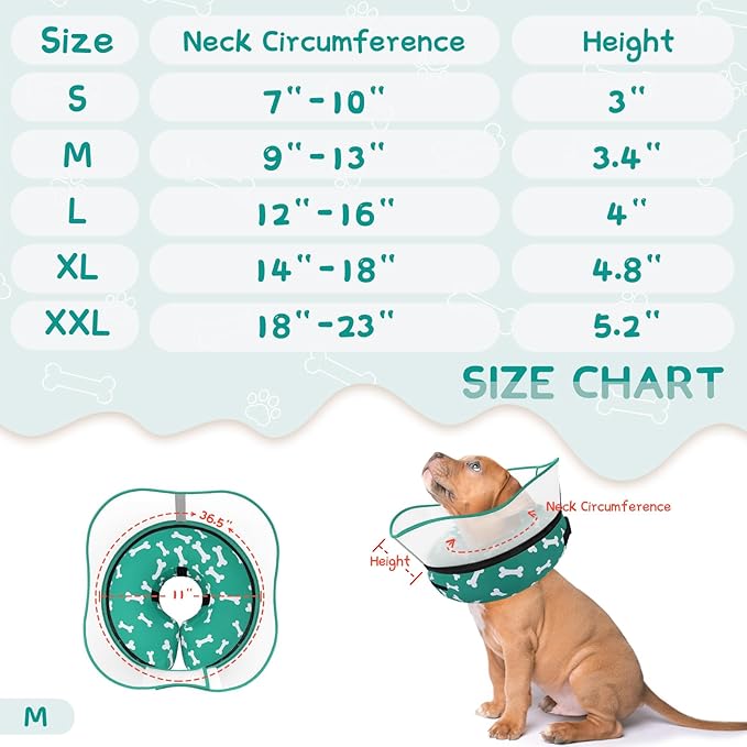 Supet Raised Inflatable Dog Cone Collar to Stop Licking, Soft Dog Cone - Image 6