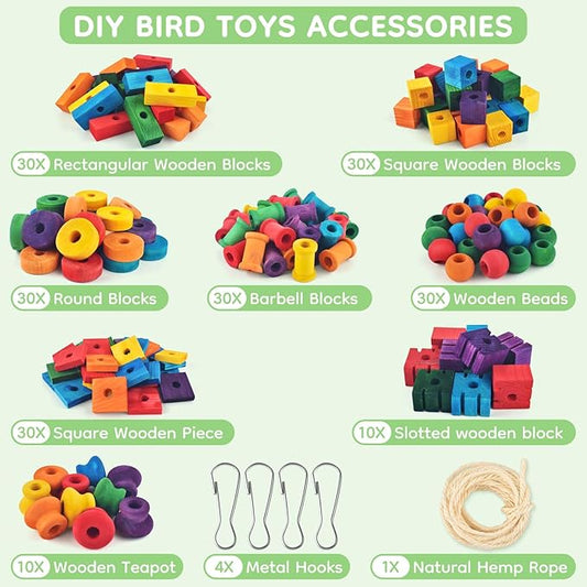 Bird Toys for Parrots, Natural Parrot Chew Training Foot Toy for Amazon African - Image 2