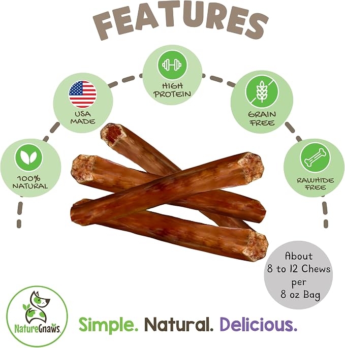 Nature Gnaws USA Steer Sticks for Dogs 5-7" - Image 2