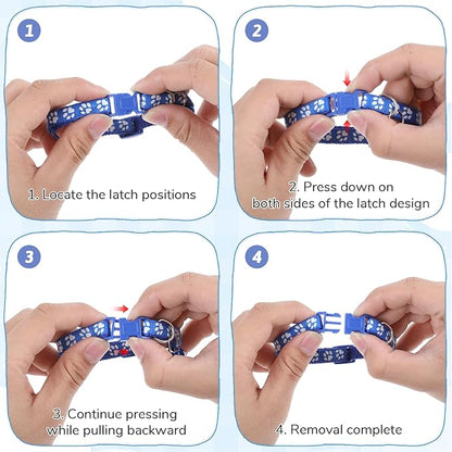 6 Pcs Collar for Cats, Breakaway Cat Collars Reflective Safety Kitten Collar - Image 4